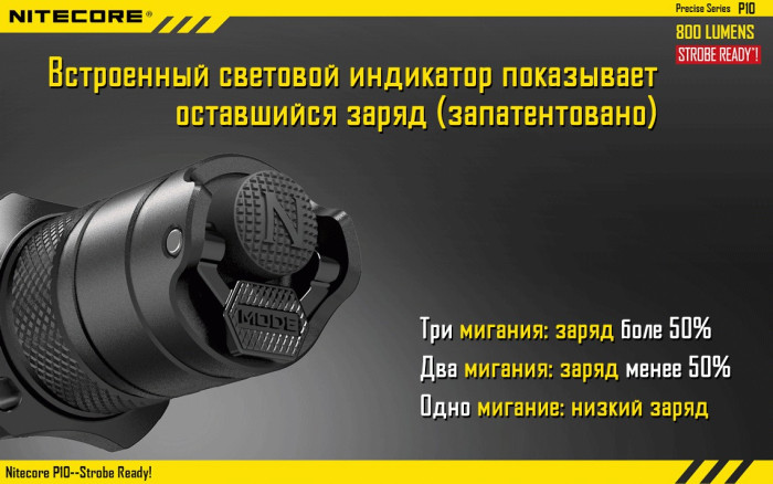 Карманный фонарь Nitecore P10, 800 люмен  