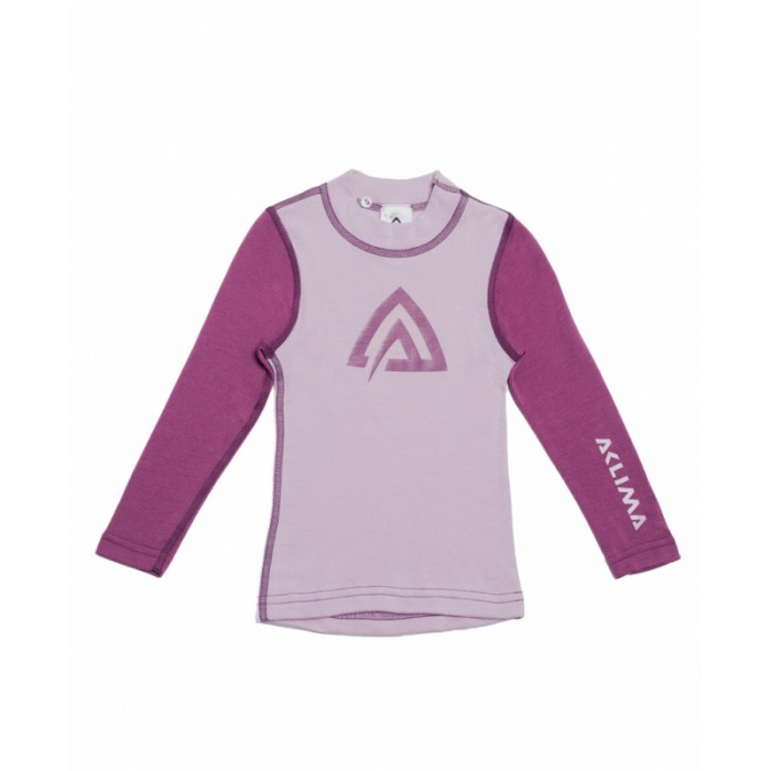 Термофутболка детская Aclima WarmWool Crew Neck Children Mauve Shadows/Damson, 120  