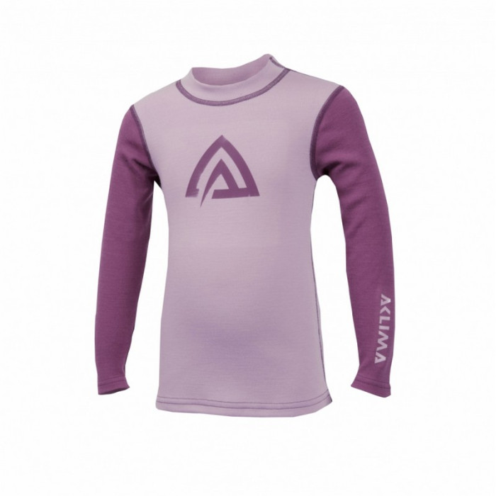 Термофутболка детская Aclima WarmWool Crew Neck Children Mauve Shadows/Damson, 120  