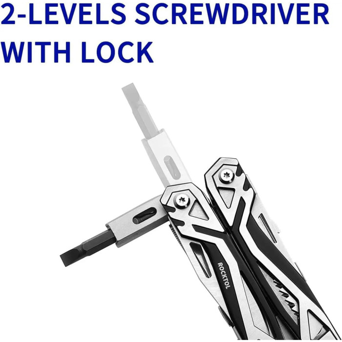 Мультитул Rocktol 21-в-1 с нейлоновым с чехлом и битами  