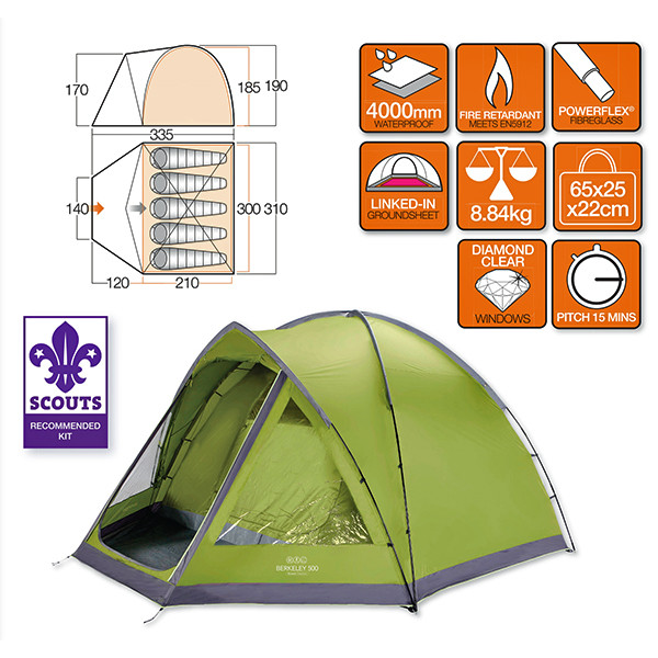 Палатка Vango Berkeley 500 Herbal  