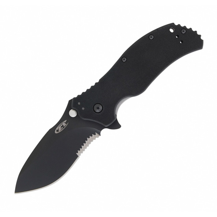 Нож Zero Tolerance folder g-10 black/black, serrated, 0350ST 