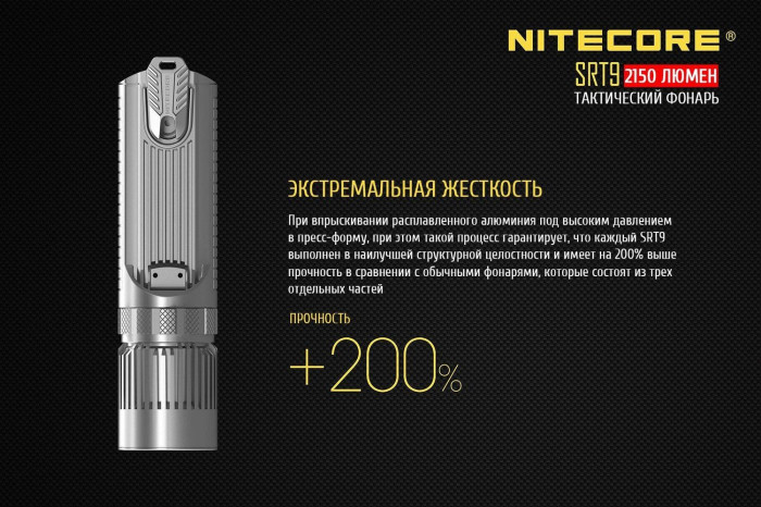 Карманный фонарь Nitecore SRT9, 2150 люмен  