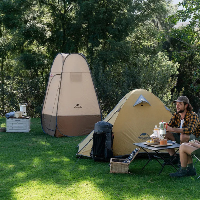 Душевая палатка раскладная Naturehike NH17Z002-P, коричневая (6927595776100)  