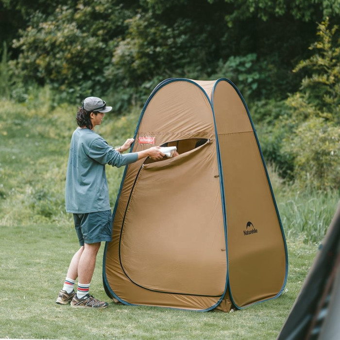 Душевая палатка раскладная Naturehike NH17Z002-P, коричневая (6927595776100)  