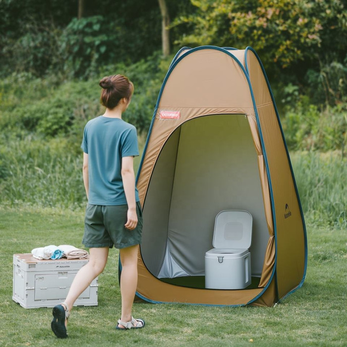 Душевая палатка раскладная Naturehike NH17Z002-P, коричневая (6927595776100)  