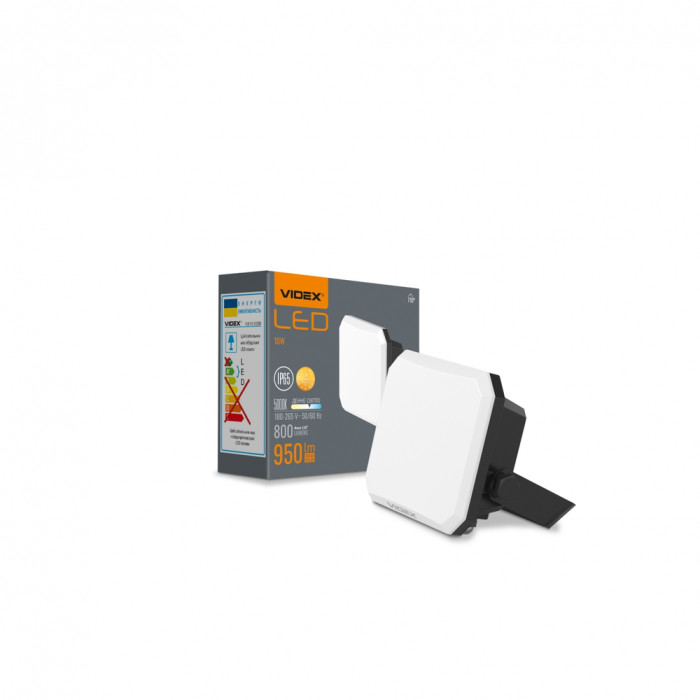 Прожектор VIDEX F3 10W 5000K 220V Black (VLE-F3-0105B)  