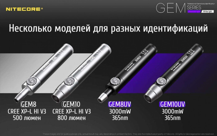Фонарь для идентификации драгоценных камней Nitecore GEM10UV, 3000 mW  
