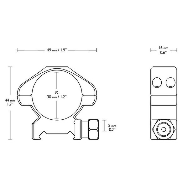 Кольца Hawke Precision 30mm/Weaver/Medium  