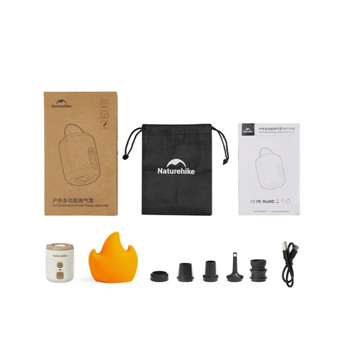 Мини насос - ночник - вентилятор Naturehike CNK2300DQ022, бежевый  