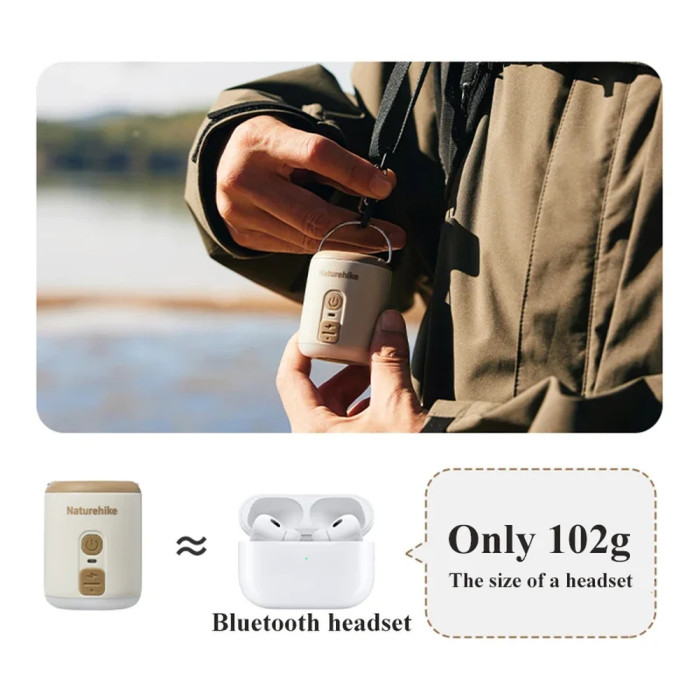 Мини насос - ночник - вентилятор Naturehike CNK2300DQ022, бежевый  