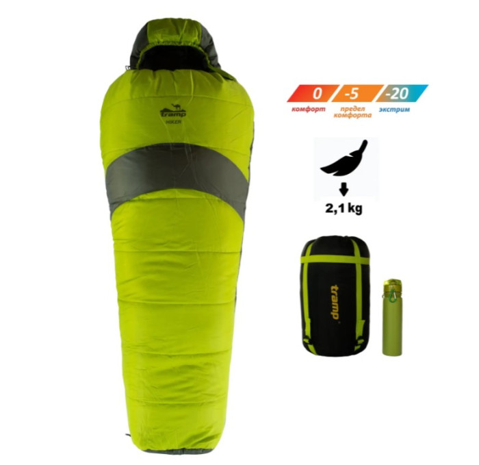Спальный мешок Tramp Hiker Regular кокон левый TRS-051R-L  