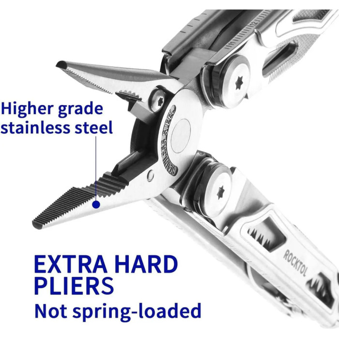 Мультитул Rocktol 22-в-1 с нейлоновым чехлом, кресалом, свистком и битами  