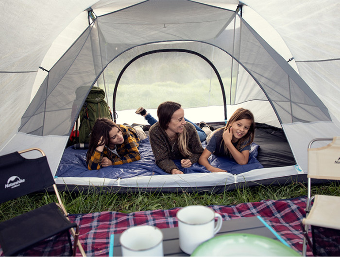 Палатка Naturehike Cloud Fun NH19ZP006, 210T / Silver Coated, трехместная, белый  