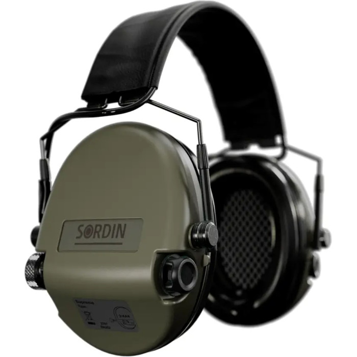 Активные наушники Sordin Supreme MIL AUX, Slim, (Верхний держатель) green  