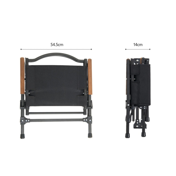 Кресло складное Naturehike CNK2350JJ015, алюминий, черный (6927595753903)  