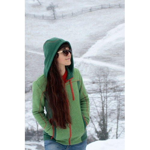 Флис женский Turbat Dzembronya, зеленый/красный, S  