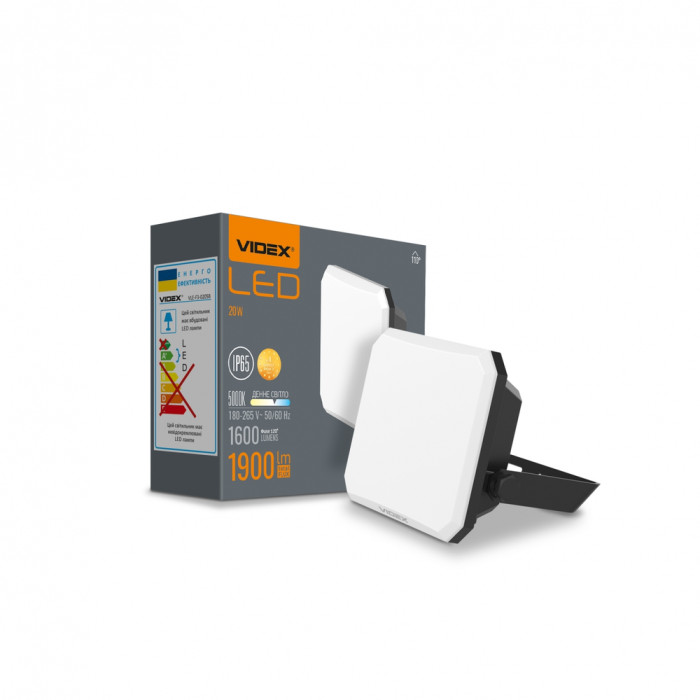 Прожектор VIDEX F3 20W 5000K 220V Black (VLE-F3-0205B)  