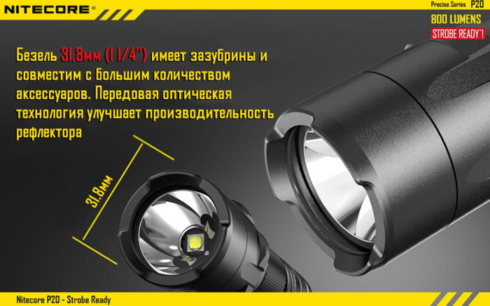 Карманный фонарь Nitecore P20, 800 люмен  