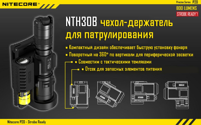 Карманный фонарь Nitecore P20, 800 люмен  