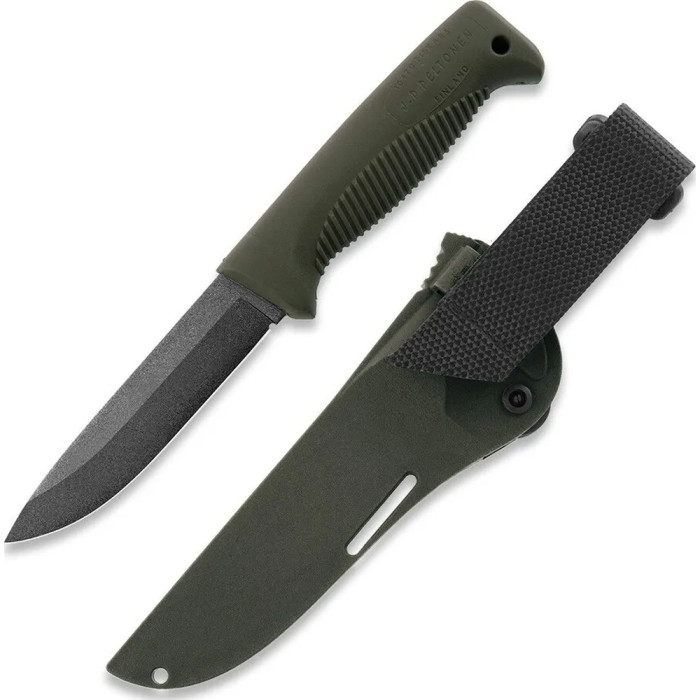 Нож Peltonen M07 (N690), без покрытия, хаки, хаки композитный чехол  