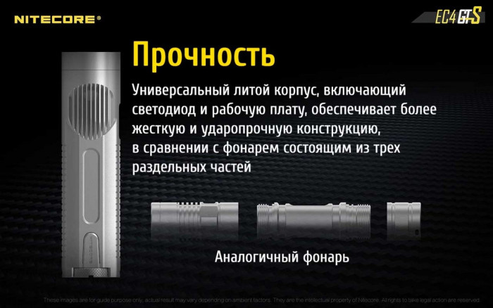 Карманный фонарь Nitecore EC4GTS, 1800 люмен  