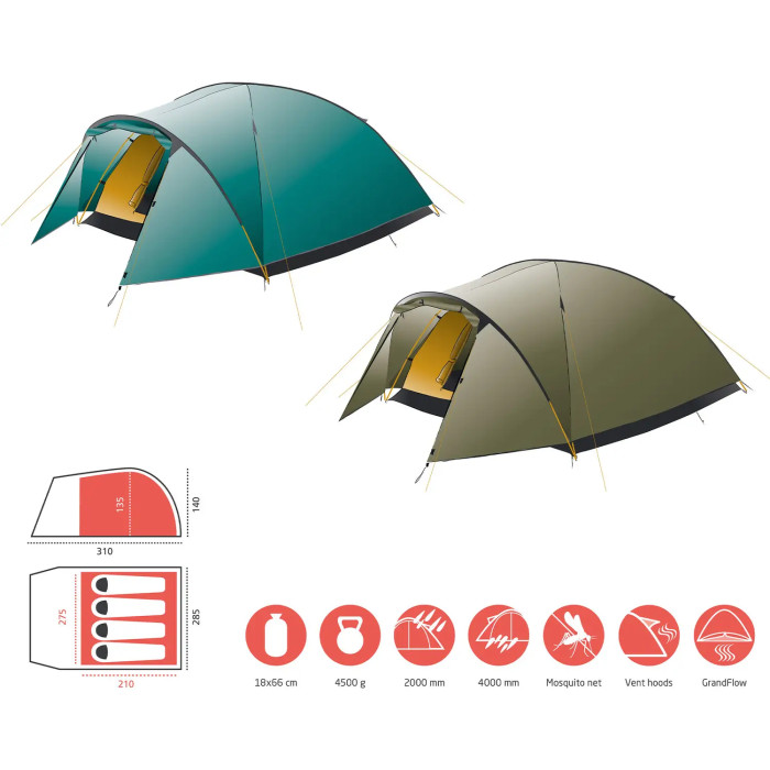 Палатка Grand Canyon Topeka 4 Capulet Olive (330028)  