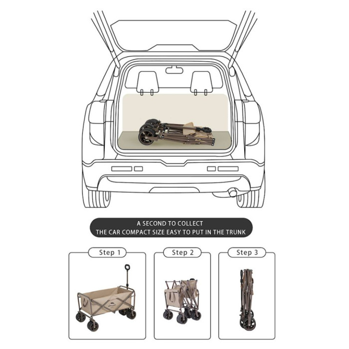 Складная тележка Naturehike NH19PJ001, темно-зеленый  