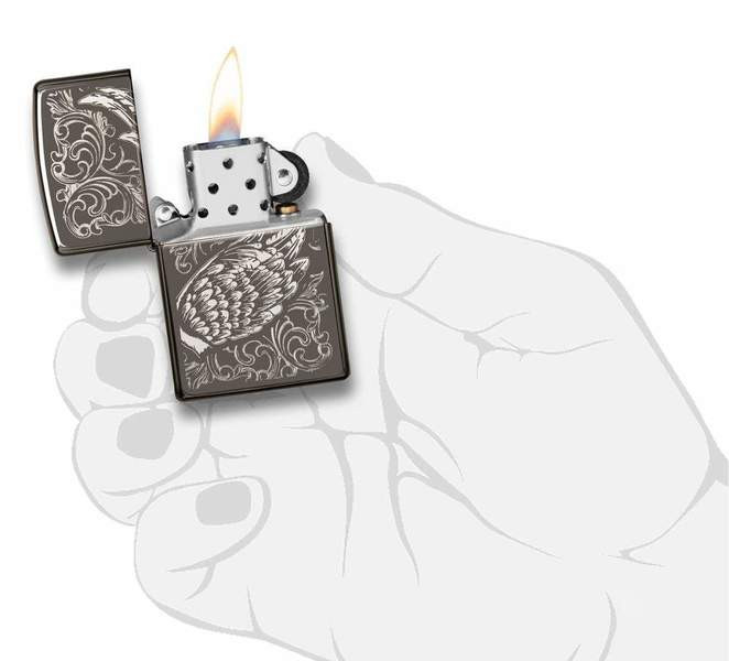Зажигалка Zippo 150 Filigree Flame And Wing Design 29881  