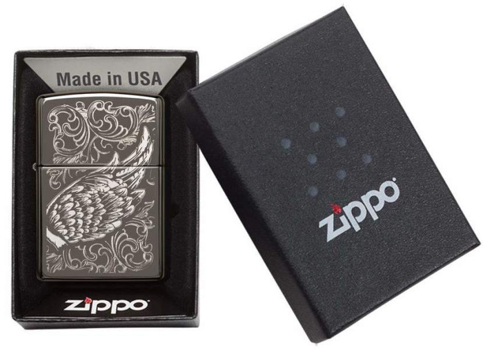 Зажигалка Zippo 150 Filigree Flame And Wing Design 29881  