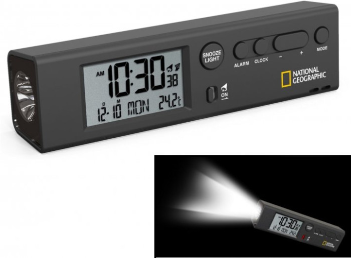 Часы National Geographic Thermometer Flashlight Black (9060300)  