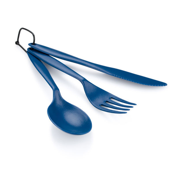 Комплект нож вилка ложка GSI Outdoors Tekk Cutlery (синий)  