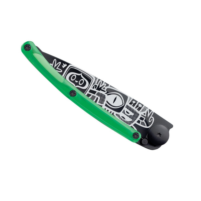 Нож Deejo Tattoo Black 37 g, Green, "Peace"  