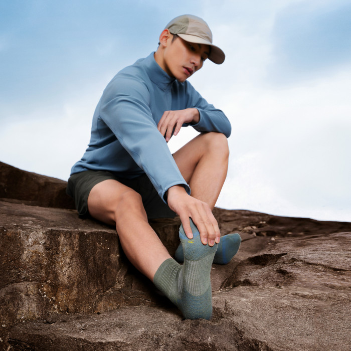 Носки туристические облегченные с амортизацией Naturehike CYY2611FS010, L, зеленые  