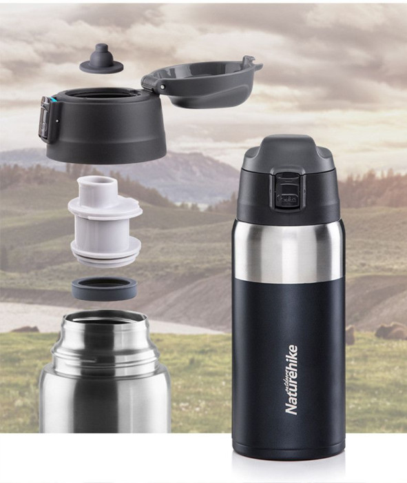 Термокружка Naturehike Bounce Cover vacuum cup Q-9H 0.5 л NH19SJ009 черная  