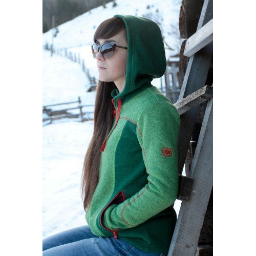 Флис женский Turbat Dzembronya, зеленый/красный, M  