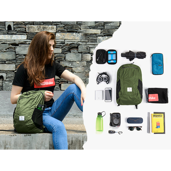 Рюкзак компактный сверхлегкий Naturehike Ultralight Naturehike NH17A012-B, 18 л, зеленый  