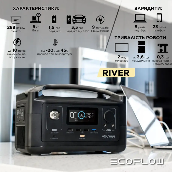 Зарядная станция EcoFlow River 600, 600W  