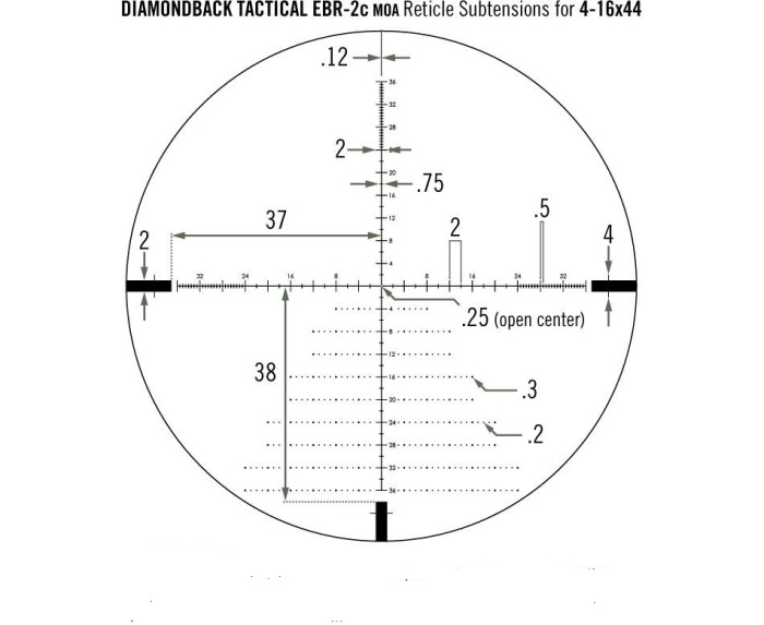 Прицел оптический Vortex Diamondback Tactical FFP 4-16x44 EBR-2C MOA (DBK-10026)  