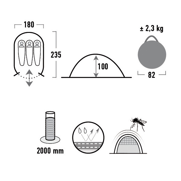 Палатка High Peak Vision 3 (Green)  