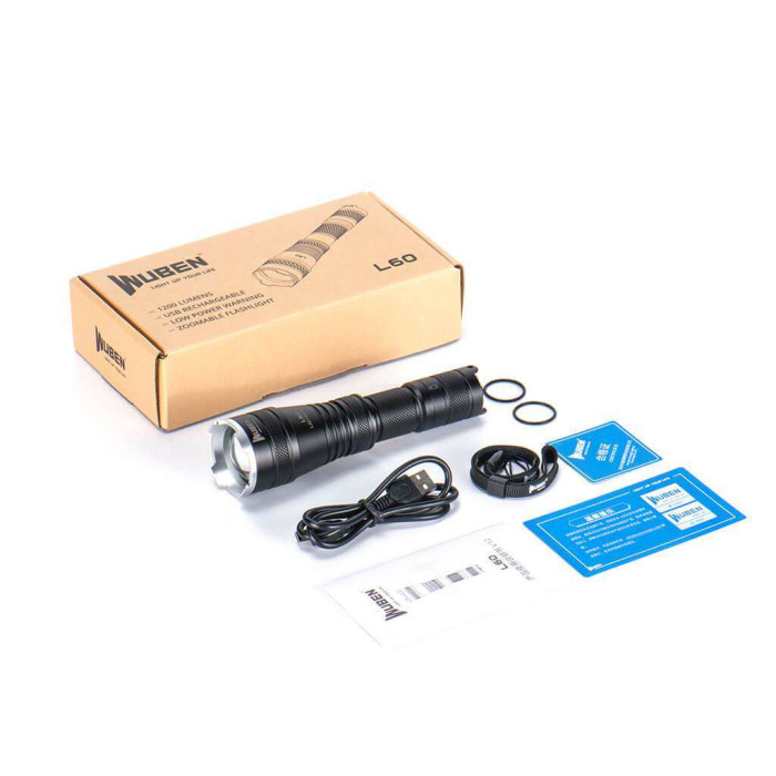 Ручной фонарь Wuben L60, CREE XP-L2 V6 LED 1200 лм  