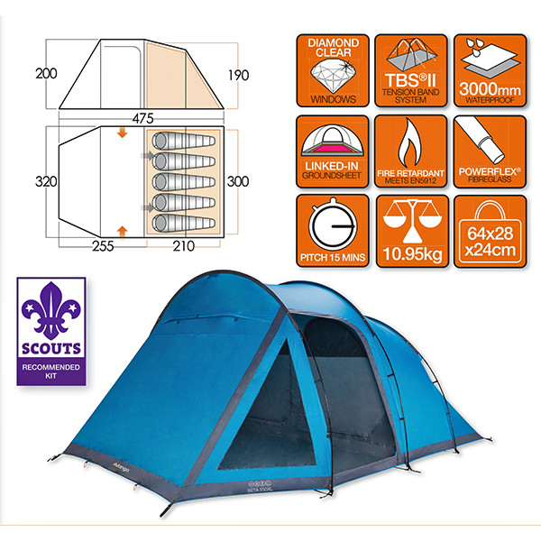 Палатка Vango Beta 550 XL River  