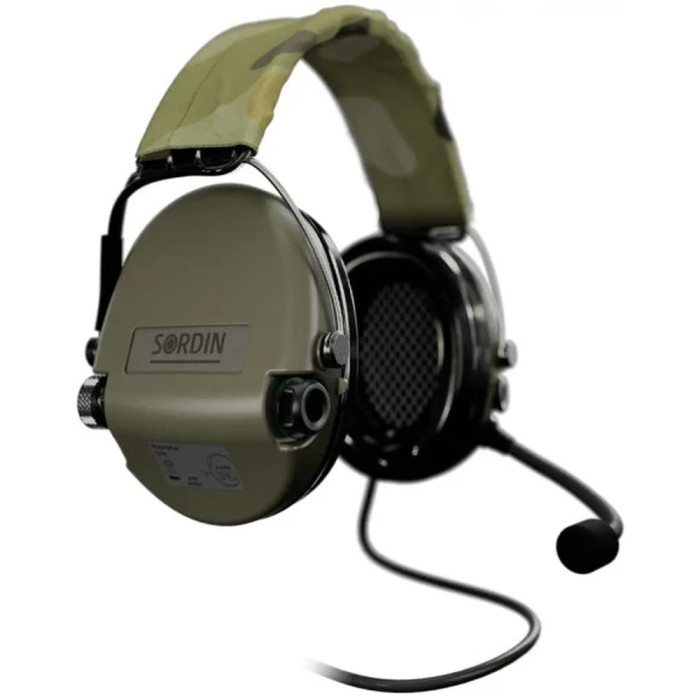 Активные наушники Sordin Supreme MIL CC, Гарнитура (Верхний держатель) green  