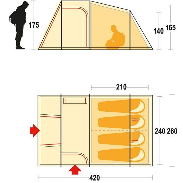 Палатка Ferrino Meteora 4 Brick Red (923872)  