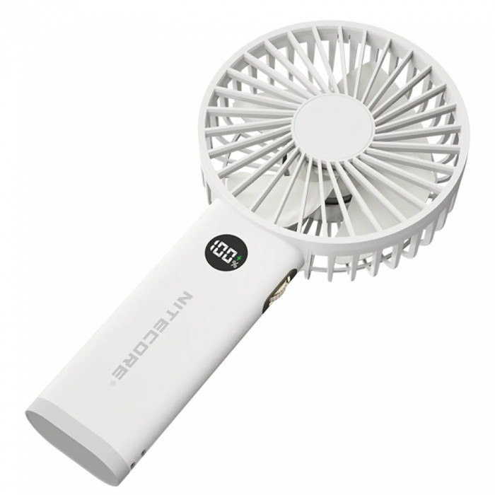Портативный вентилятор Nitecore NEF03 (подсветка, OLED-дисплей), белый  