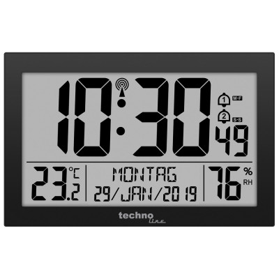 Часы настенные Technoline WS8016 Black (WS8016 schwarz)