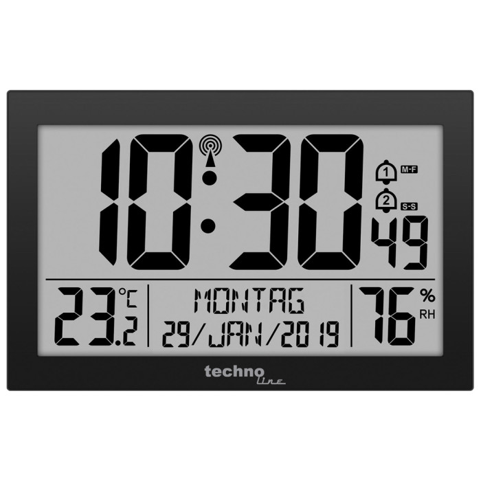Часы настенные Technoline WS8016 Black (WS8016 schwarz)