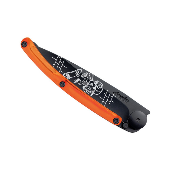 Нож Deejo Tattoo Black 37 g, Orange, "Skate"  