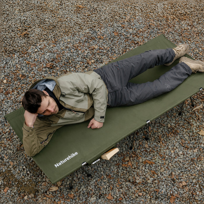 Кровать складная туристическая ультралегкая Naturehike XJC04 NH19JJ006, одноместная, 190 х 70 х 38 см, темно-зеленый  
