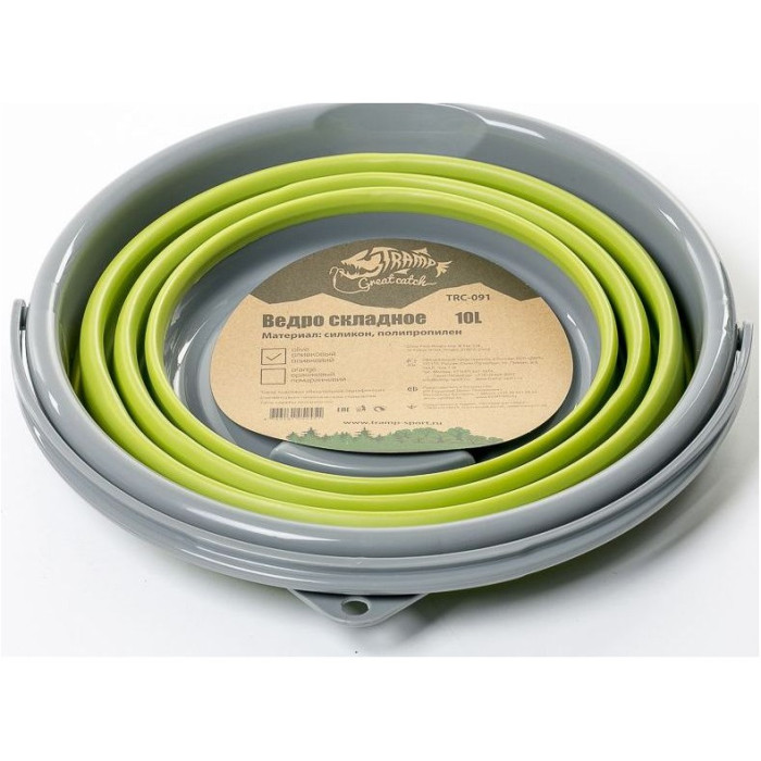 Ведро складное силиконовое Tramp TRC-091-olive  